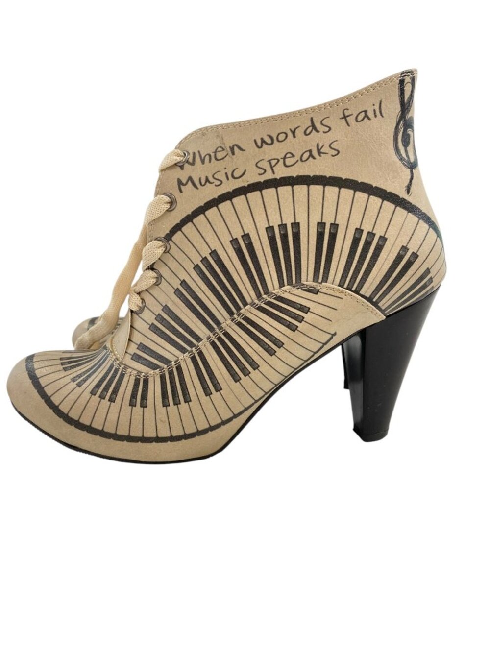 Music Note Piano Keyboard Shoes Music Teacher Novelty Flats Black White Size 38
